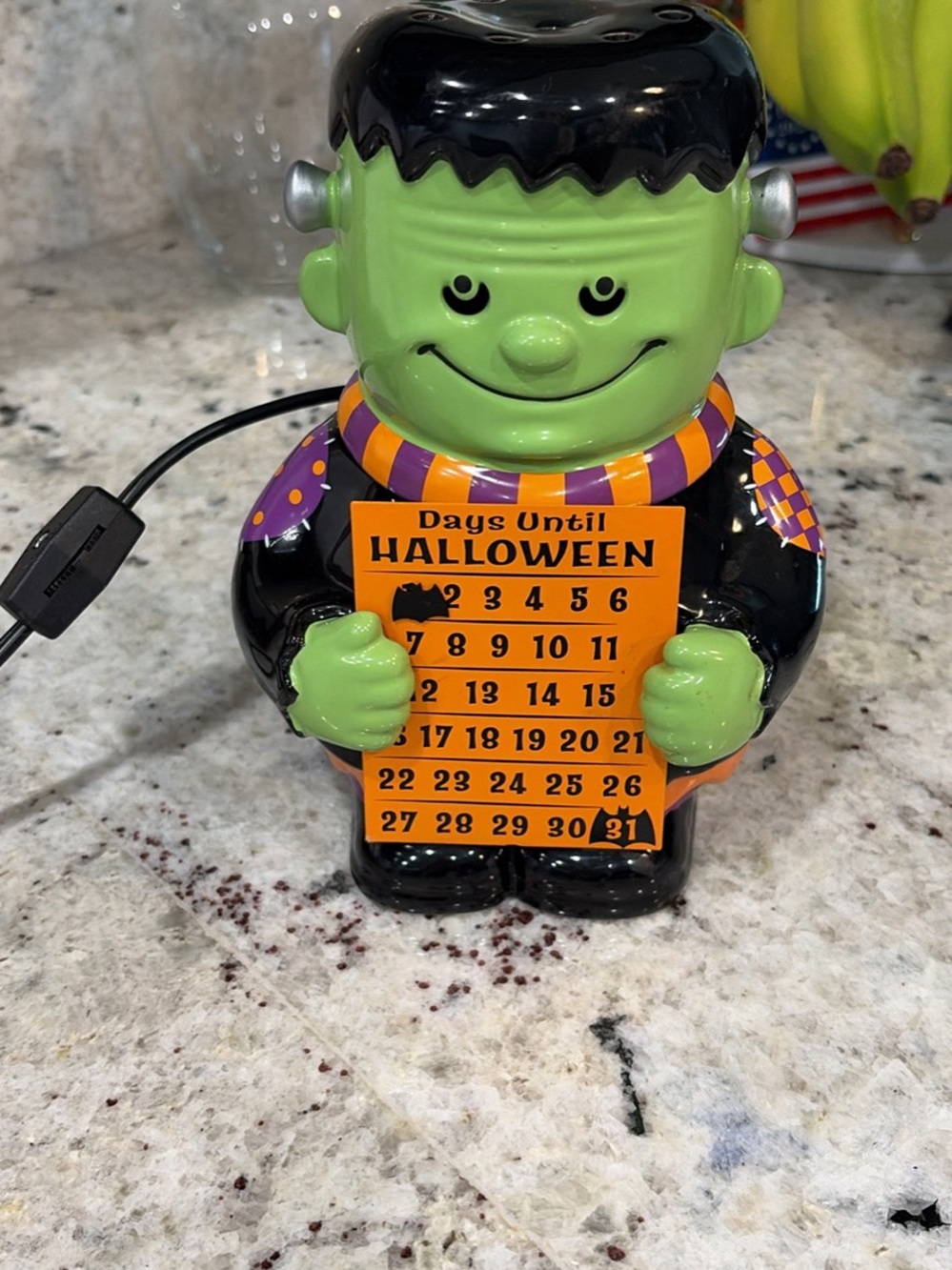 Scentsy Halloween Frankenstein Countdown Figurine - Green, Black, Orange, Purple